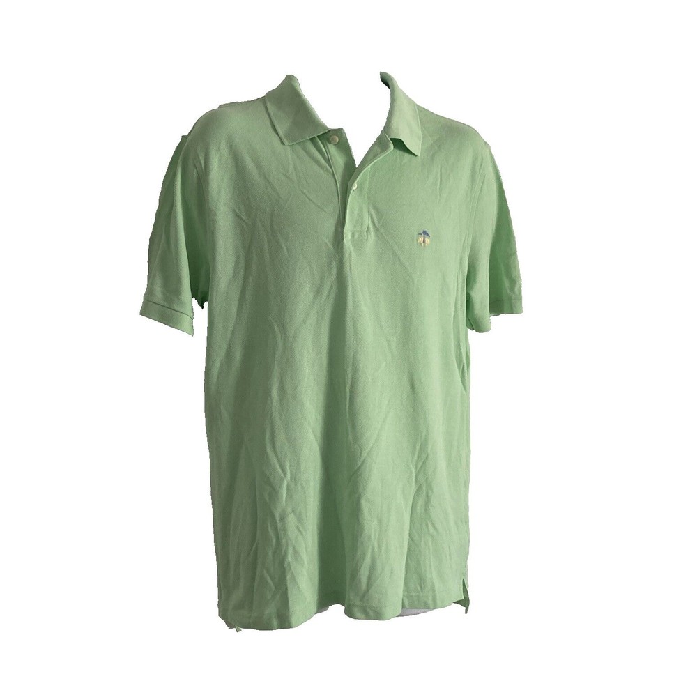Brooks Brothers Polo Shirt Medium Green Performance Golf Sheep Logo Pima Cotton